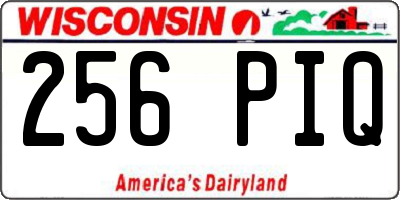 WI license plate 256PIQ