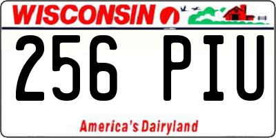 WI license plate 256PIU