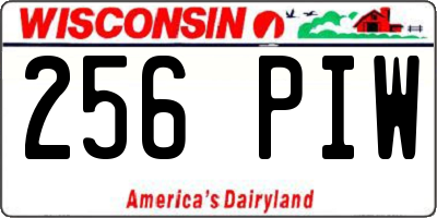 WI license plate 256PIW