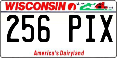 WI license plate 256PIX