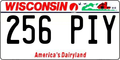 WI license plate 256PIY