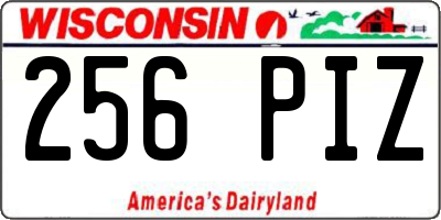 WI license plate 256PIZ