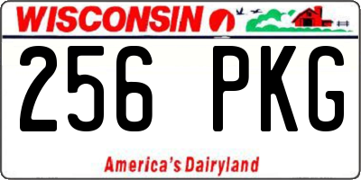 WI license plate 256PKG