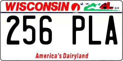 WI license plate 256PLA