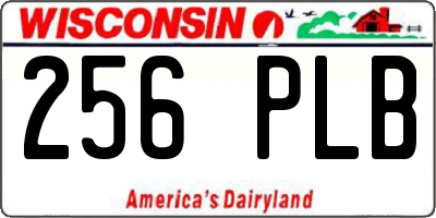 WI license plate 256PLB