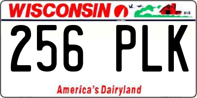 WI license plate 256PLK
