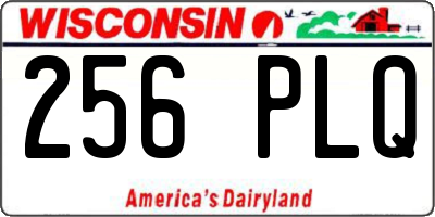 WI license plate 256PLQ