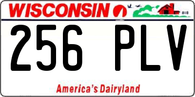 WI license plate 256PLV