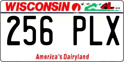 WI license plate 256PLX