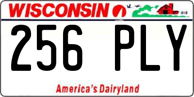 WI license plate 256PLY