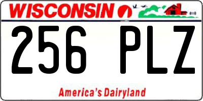 WI license plate 256PLZ