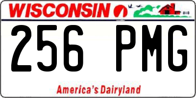 WI license plate 256PMG