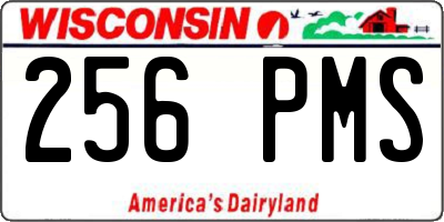 WI license plate 256PMS