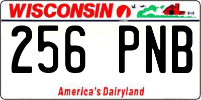 WI license plate 256PNB