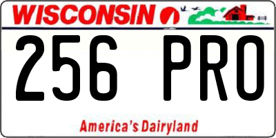 WI license plate 256PRO