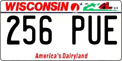 WI license plate 256PUE