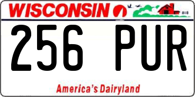 WI license plate 256PUR