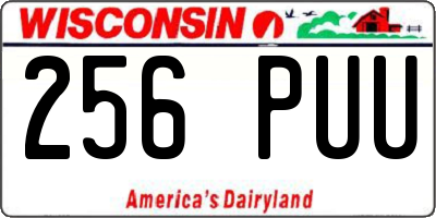 WI license plate 256PUU