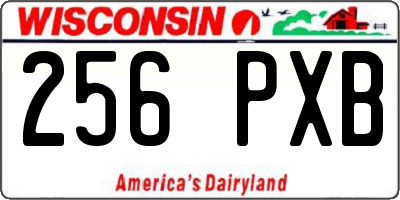 WI license plate 256PXB