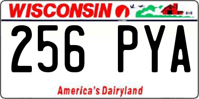 WI license plate 256PYA