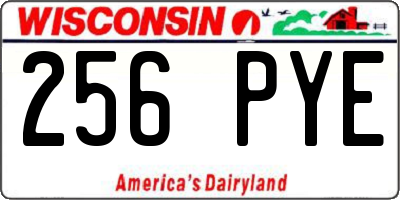 WI license plate 256PYE