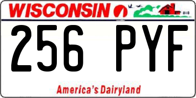 WI license plate 256PYF