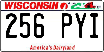WI license plate 256PYI