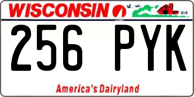 WI license plate 256PYK