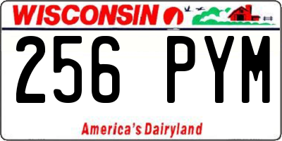 WI license plate 256PYM