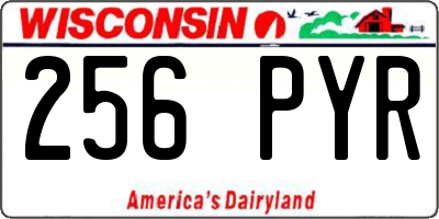 WI license plate 256PYR