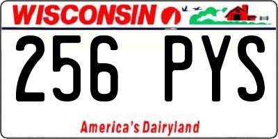 WI license plate 256PYS