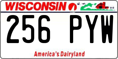 WI license plate 256PYW