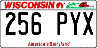 WI license plate 256PYX