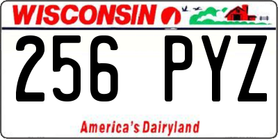 WI license plate 256PYZ