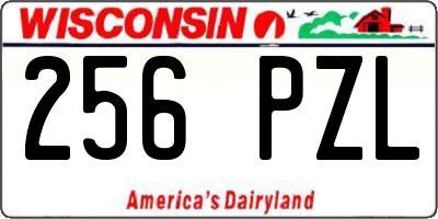 WI license plate 256PZL