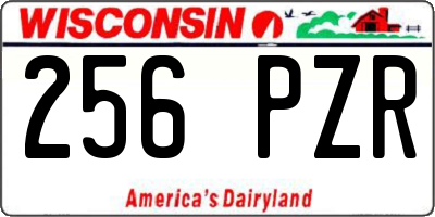 WI license plate 256PZR