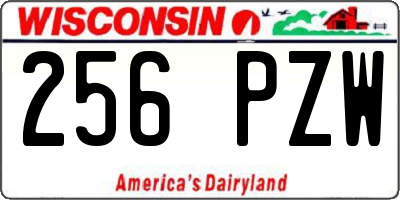 WI license plate 256PZW