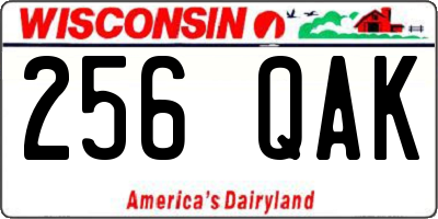 WI license plate 256QAK