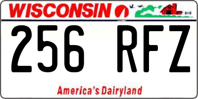WI license plate 256RFZ