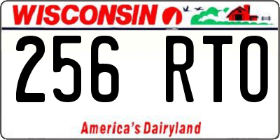 WI license plate 256RTO
