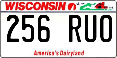 WI license plate 256RUO