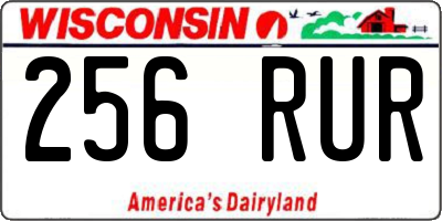 WI license plate 256RUR