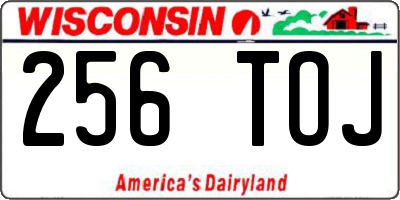 WI license plate 256TOJ