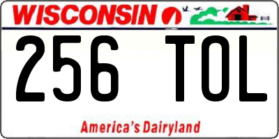 WI license plate 256TOL