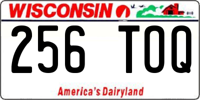 WI license plate 256TOQ