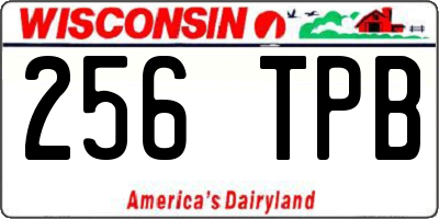 WI license plate 256TPB