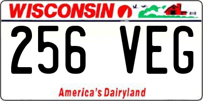 WI license plate 256VEG