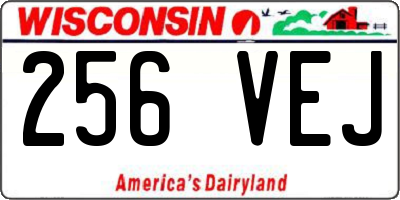 WI license plate 256VEJ