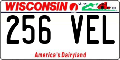 WI license plate 256VEL