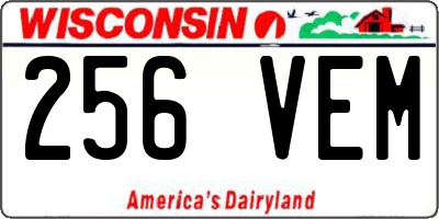 WI license plate 256VEM
